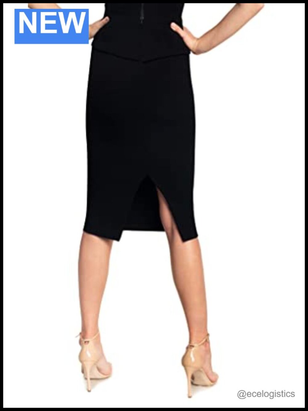 Pencil Bodycon Midi Skirt Rayon Nylon Spandex Fully Lined - Picture 2 of 2